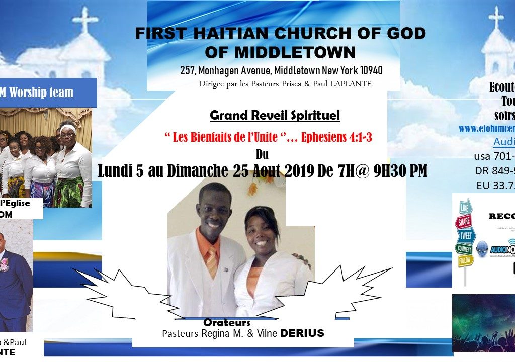 Reveil Spirituel Du 5 Au 25 Aout 2019.